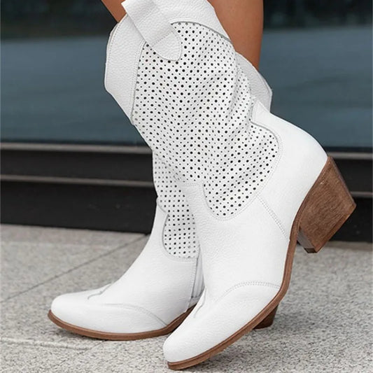 Floral Charm Thigh High Boots