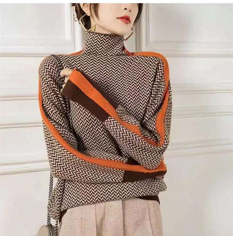 Women Knitted Turtleneck Sweate Effortless Style