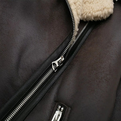 FurEdge Moto Style Faux Fur Jacket