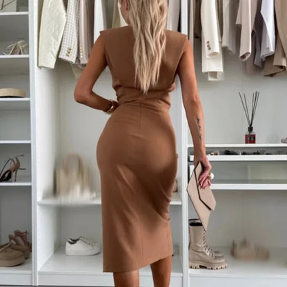 Elegant Sleeveless Midi Dress