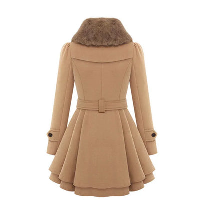 Velvet Line Plus Wool A-Line Coat