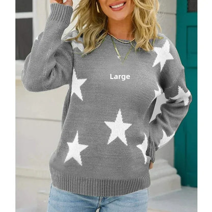 Women's Long Sleeve round Neck Knitted Sweater