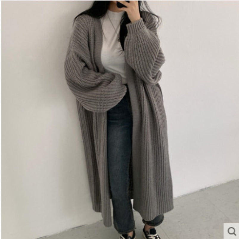 Vintage Cozy Long Knit Cardigan