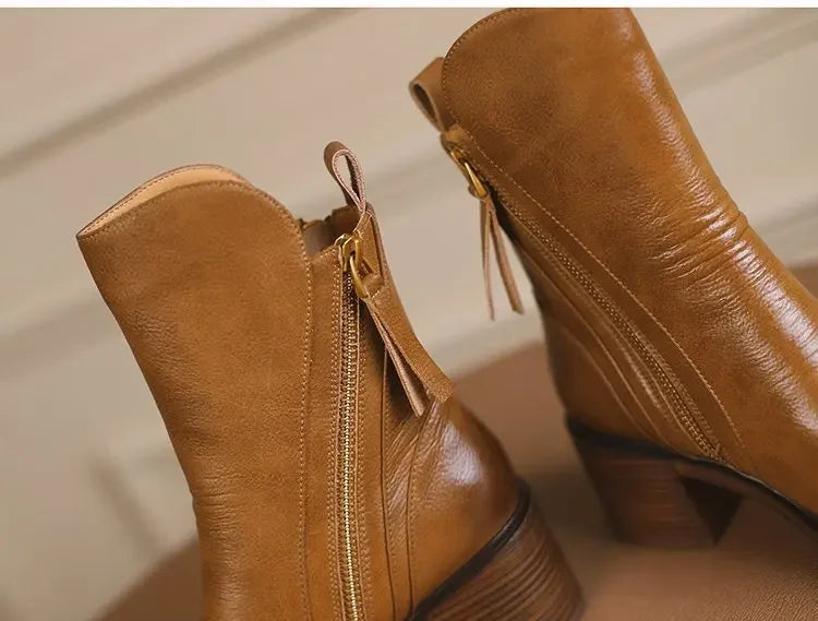 Trendy Mid Zipper Boots