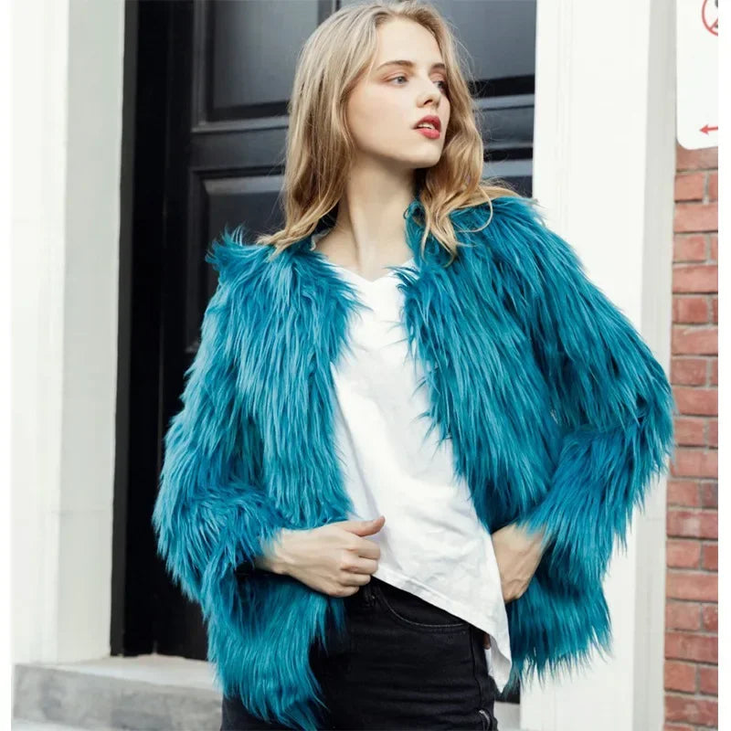 Cozy Pelt Faux Fur Button Coat