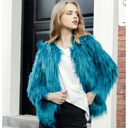 Cozy Pelt Faux Fur Button Coat