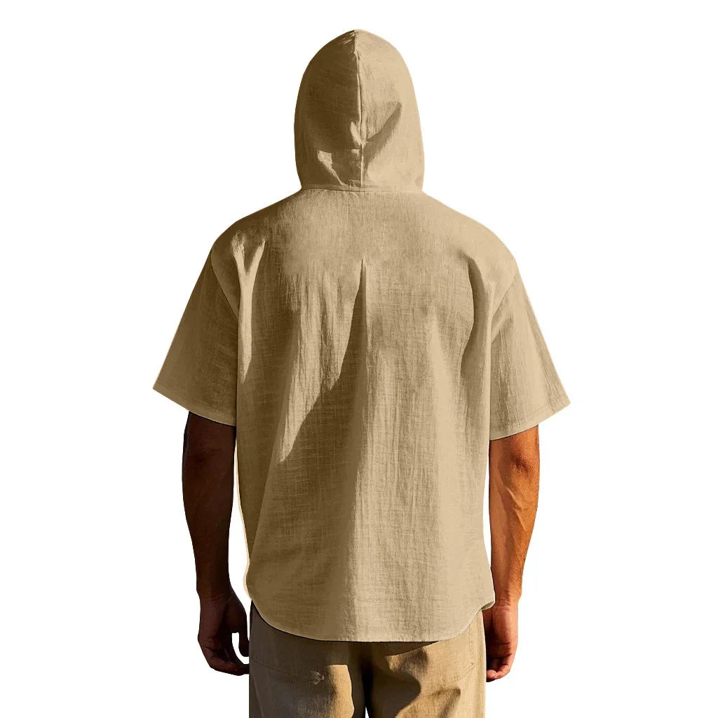 Lightweight Linen Hooded Summer Shirt