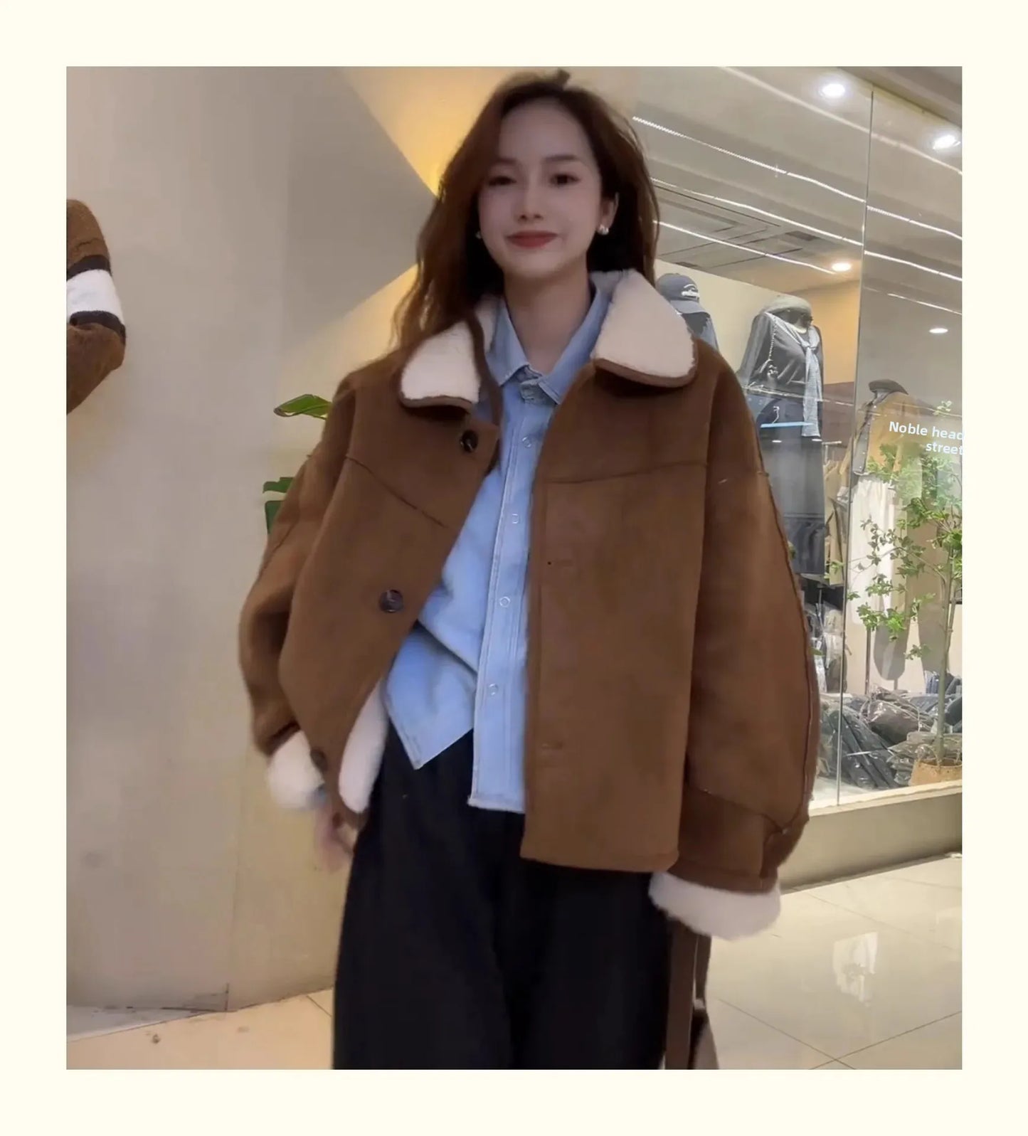 Retro Faux Lamb Fur Coat