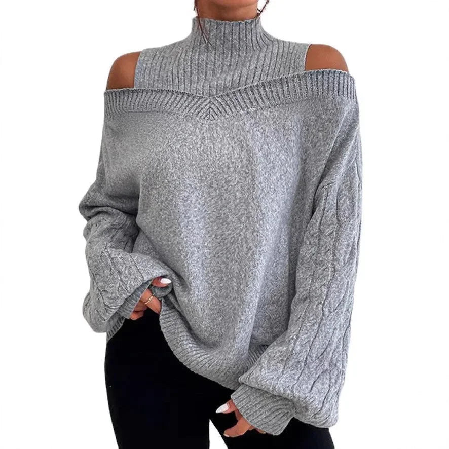Shoulder-Baring Loose Knitwear Sweater