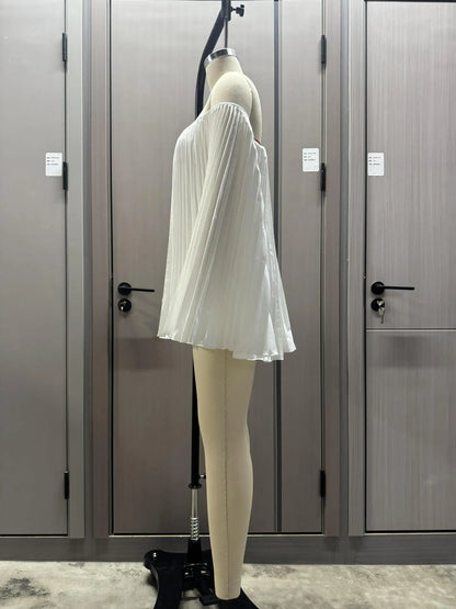 Glimmer Drape One Shoulder Shorts Set