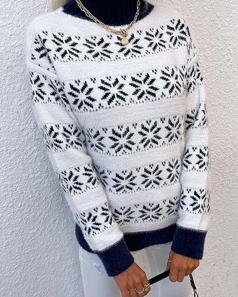 Cozy Half Turtleneck Snow Sweater
