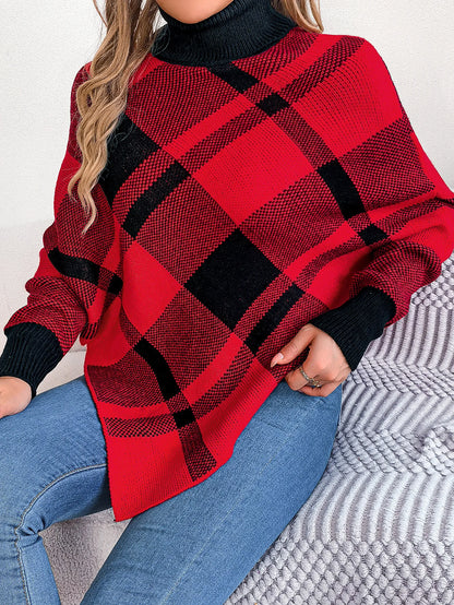 Chic Colorblock Turtleneck Sweater