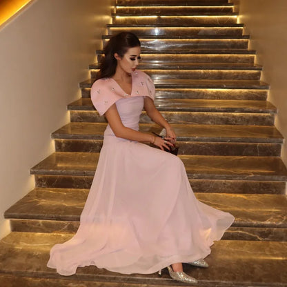 Diamond Drape Elegant Evening Gown
