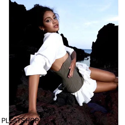 Spicy Charm Colorblock Ruffle Set