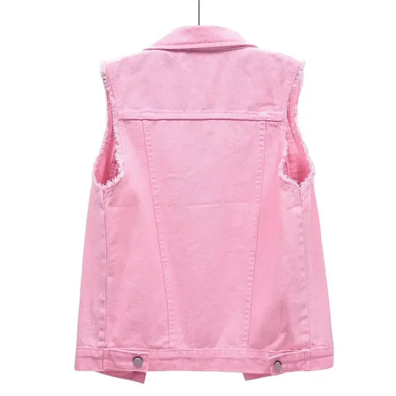 ColorPop Plus Size Denim Vest