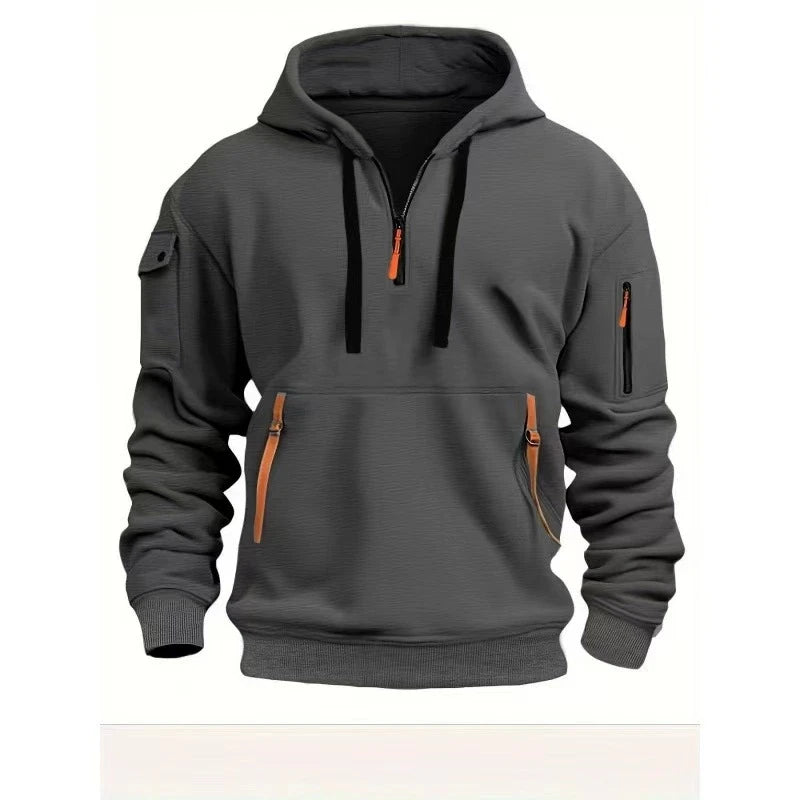 Casual Zipper Pullover Hoodie Top