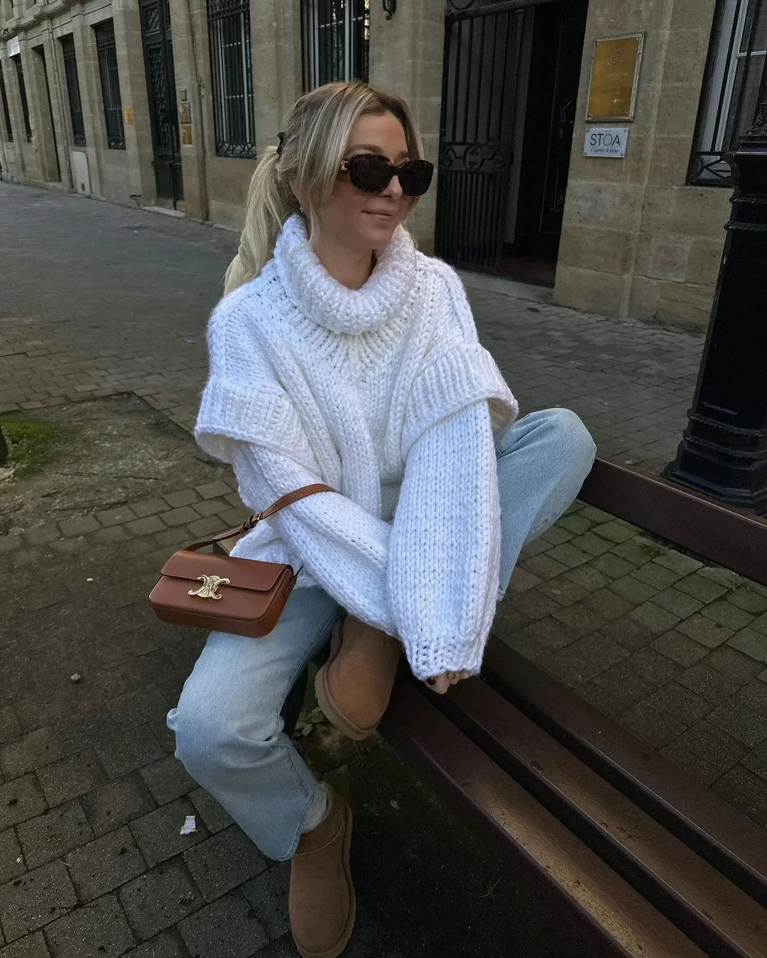 SnugCharm Oversized Winter Knit Sweater