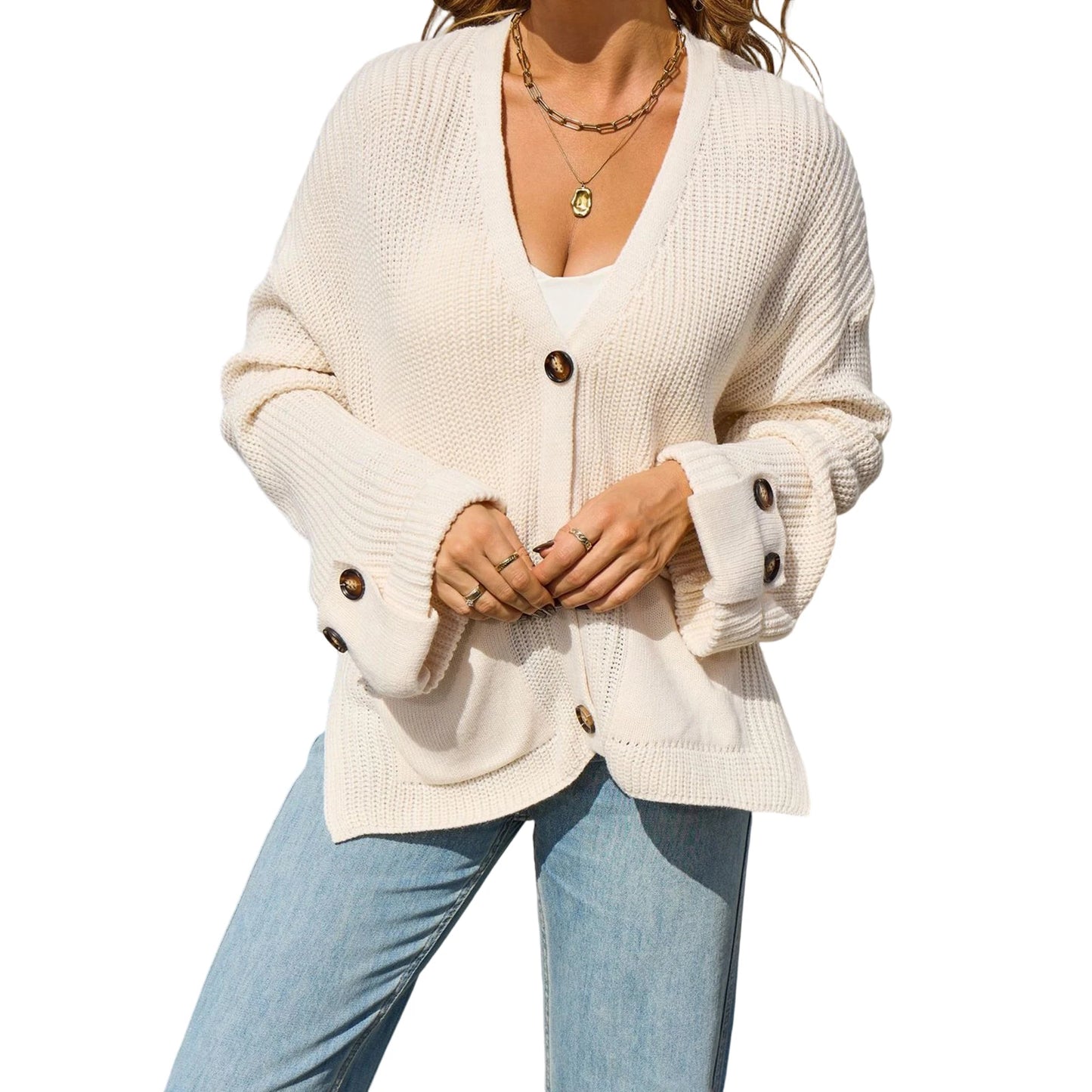 Y2K V-Neck Button Cardigan