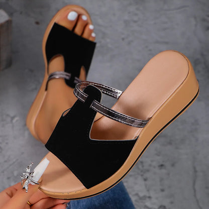 Gold Wedge Platform Sandals