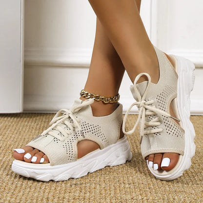 Breeze Lift Lace-Up Platform Sandals