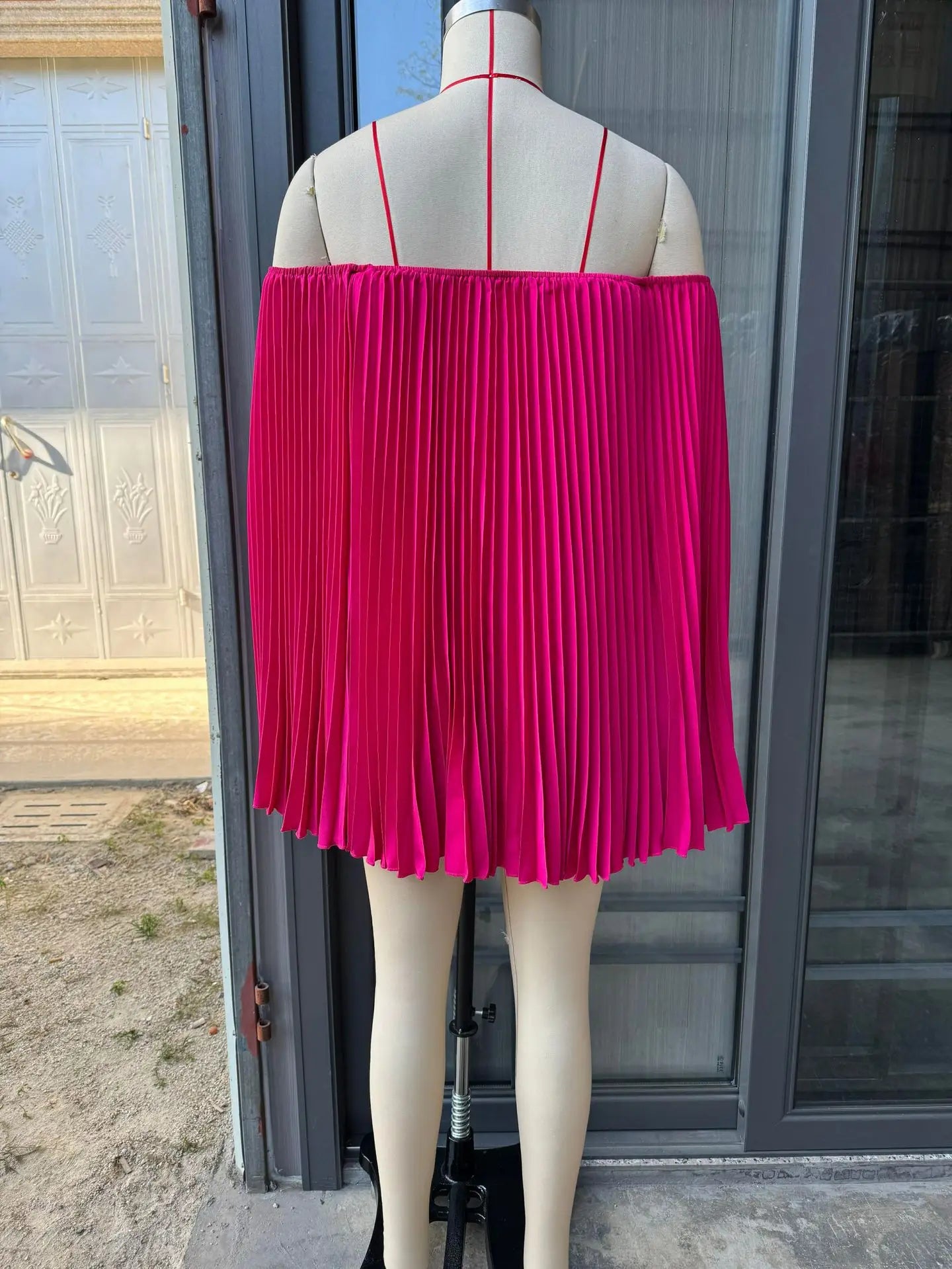 Glimmer Drape One Shoulder Shorts Set