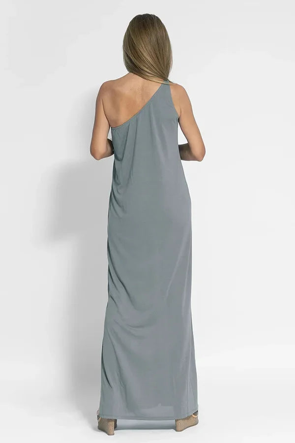 Elegant Asymmetrical Neckline Party Dress