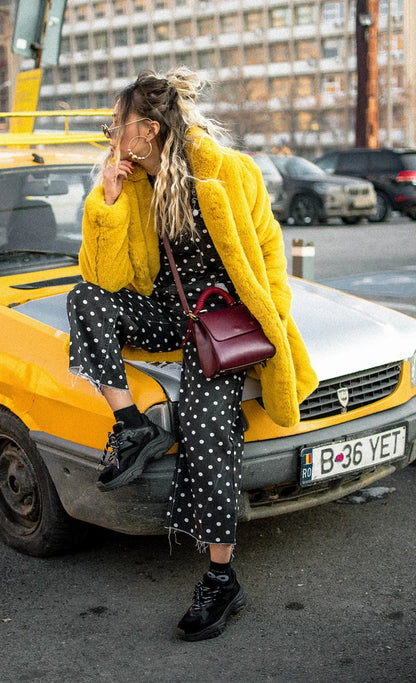 PlushLuxe Long Lapel Fur Coat