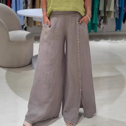 Breeze Flow Cotton Linen Wide Pants