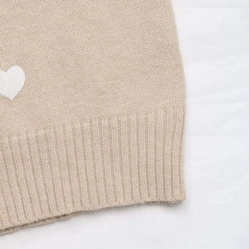 Lace Heart Patchwork Knit Sweater