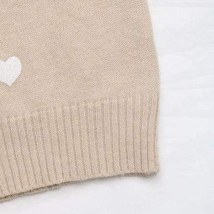 Lace Heart Patchwork Knit Sweater
