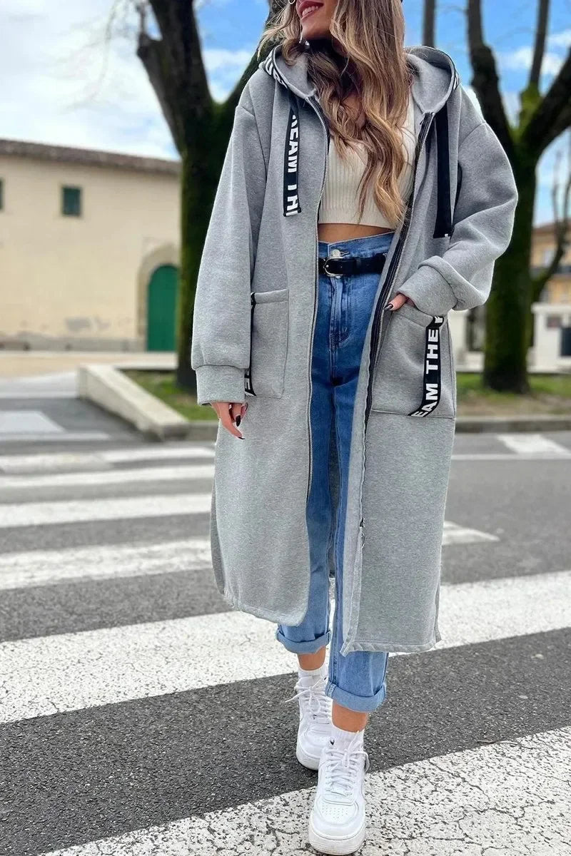 Hooded Zipper Cardigan Coat