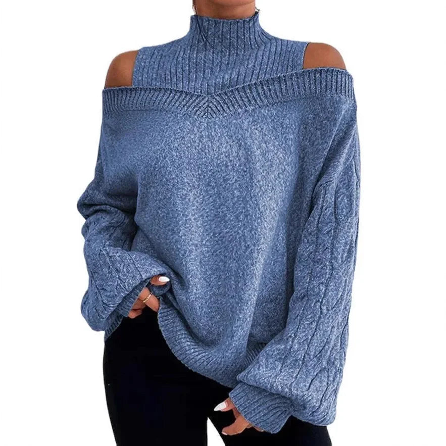 Shoulder-Baring Loose Knitwear Sweater