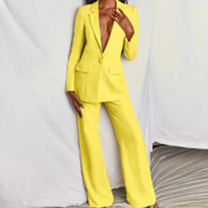 Elegant Long Sleeve Suit & Pants Set