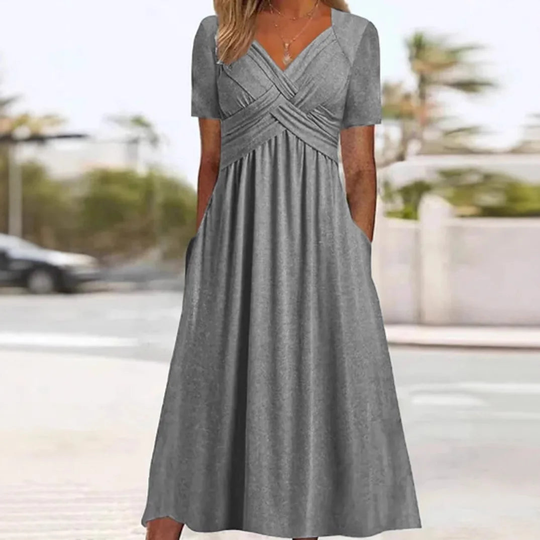 Fashion V Neck Elegant Casual Holiday Beach Dresses