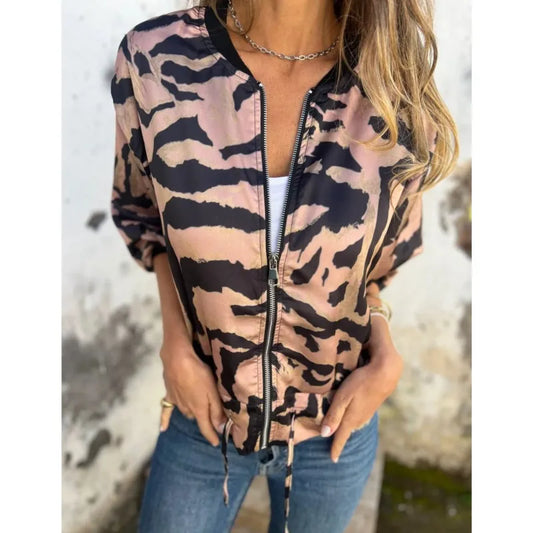 Leopard Print Bomber Jacket
