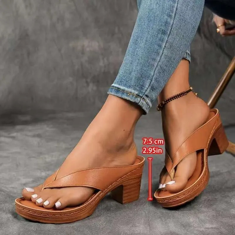 Chic Wedge Heel Thong Sandals