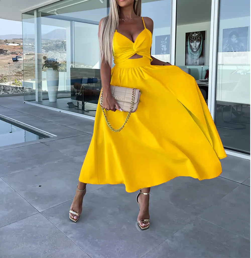 Backless V-Neck Camis Dress