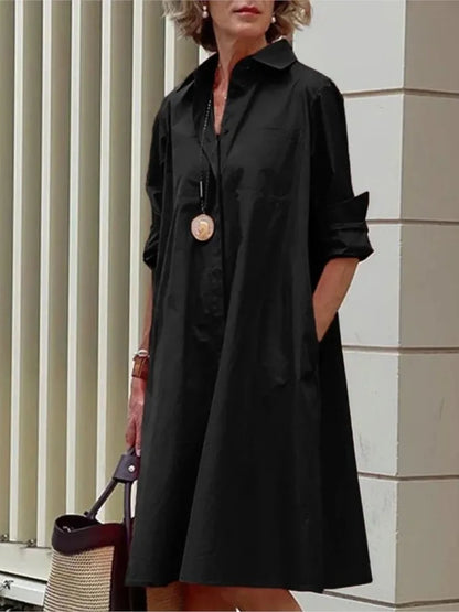 Autumn Muse Printed Shirt Dress