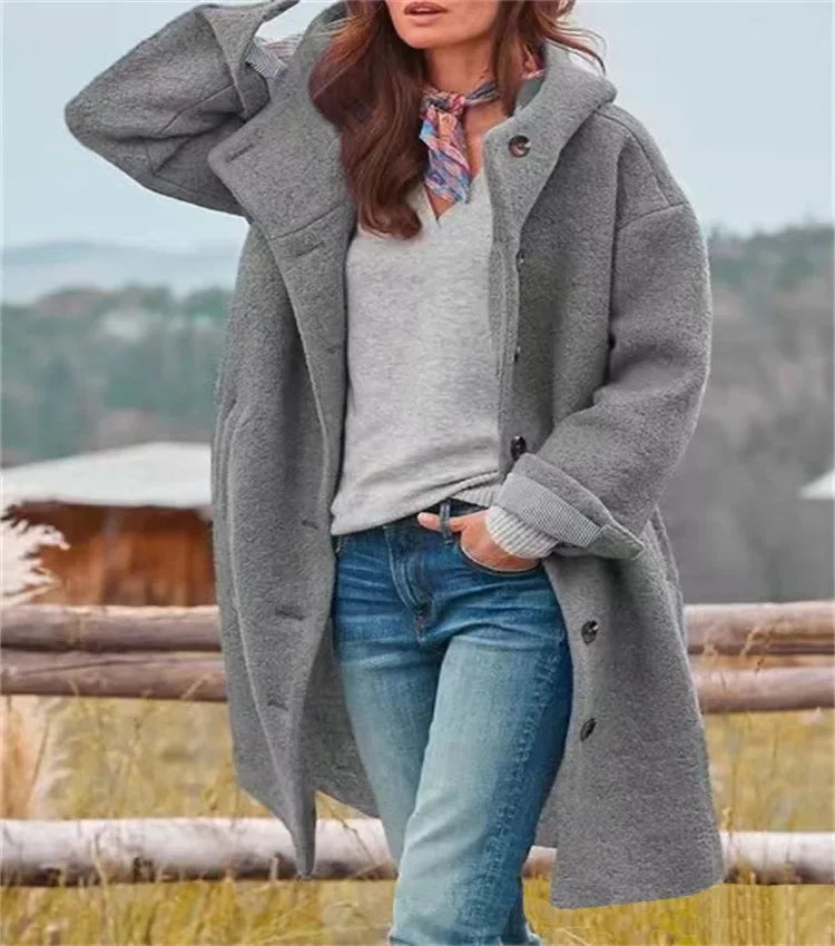 AmeriChic Hooded Woolen Coat