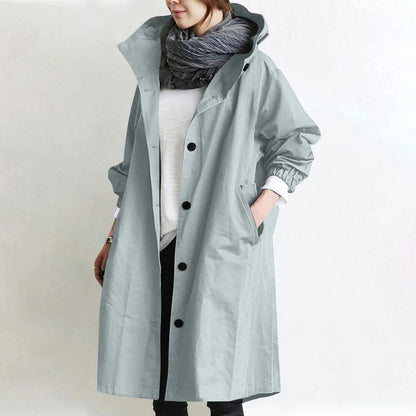 Women’s Long Hooded Trench Coat