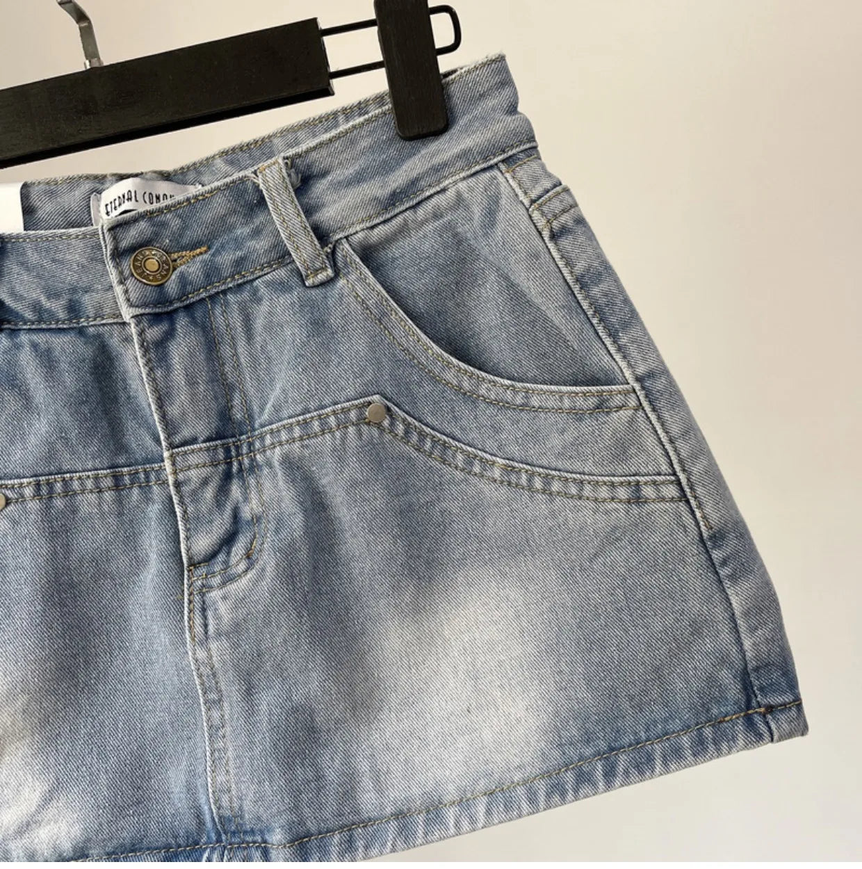 High Waist Denim Mini Skirt