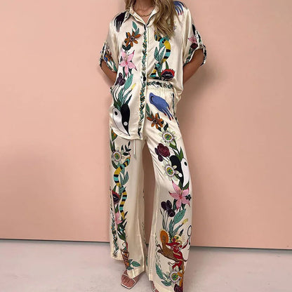 Graffiti Print Casual Two-Piece