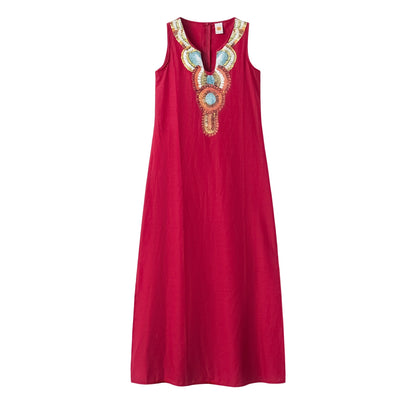 Cotton Slit Hem Boho Dress