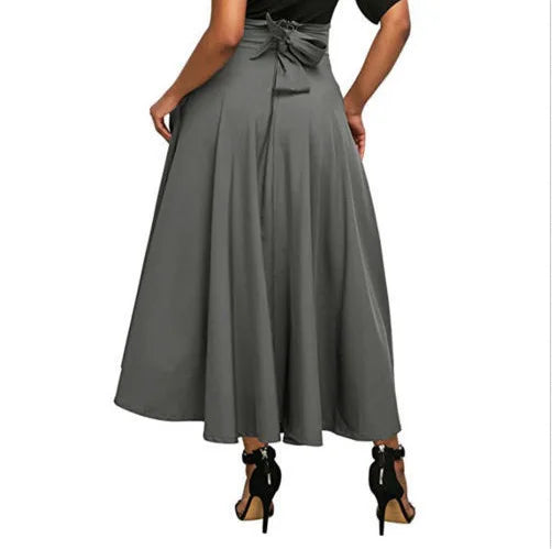 Satin Whirl High Waist Maxi Skirt
