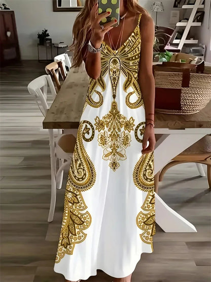 Vintage Boho Halter Maxi Dress