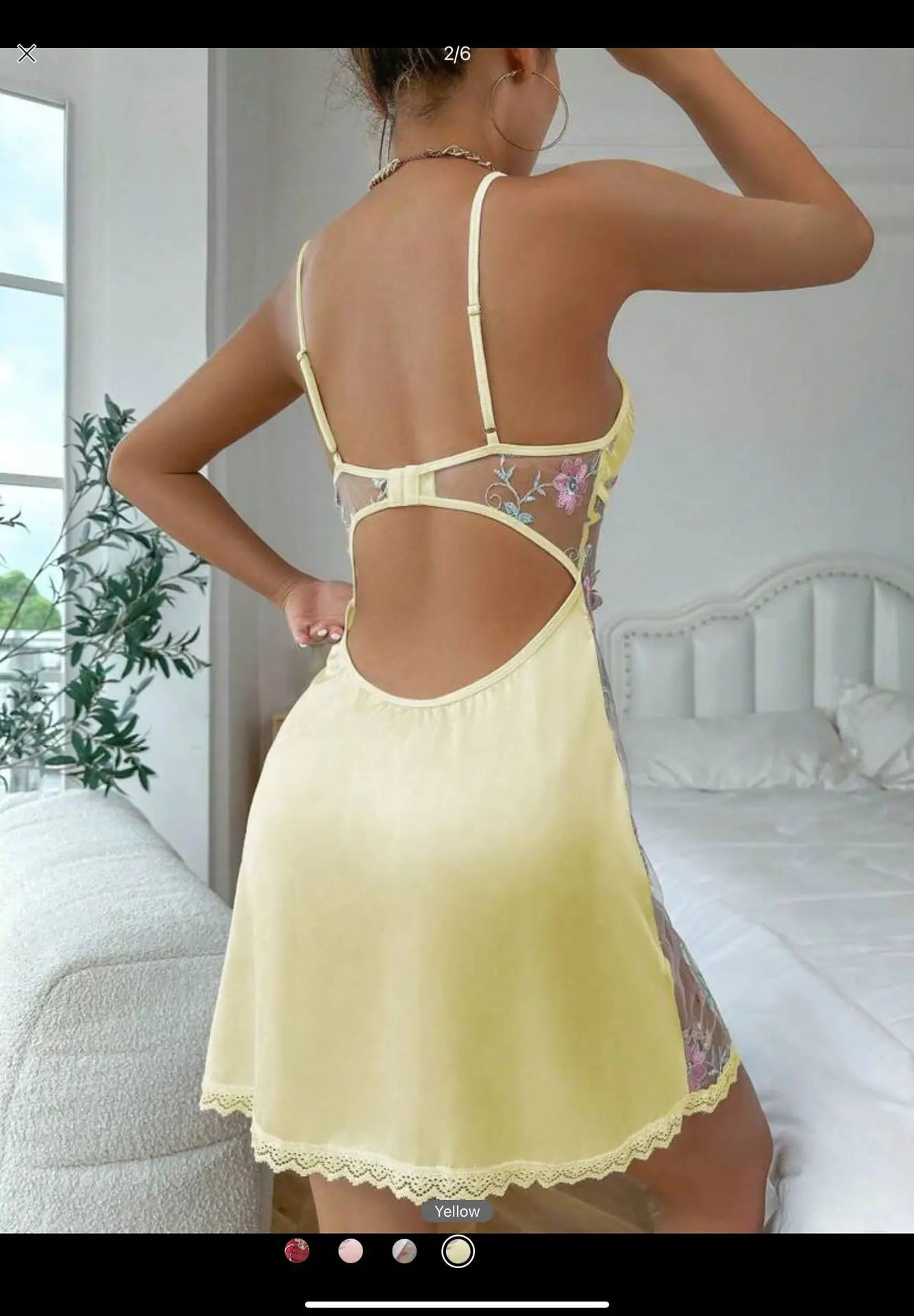 Midnight Veil Satin Mesh Chemise