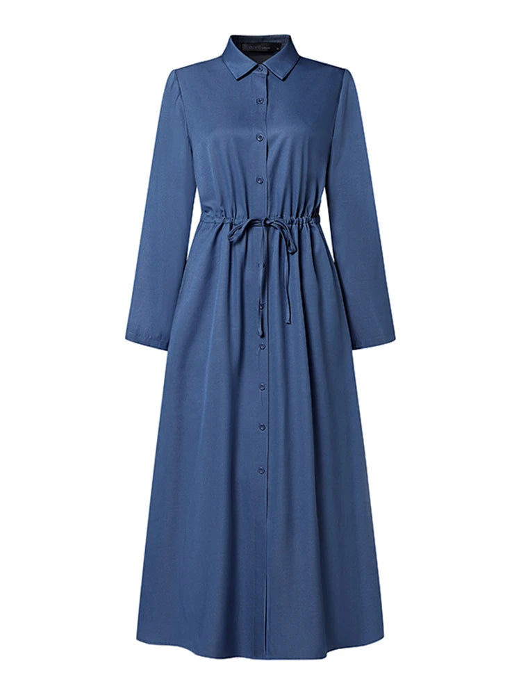 Denim Elegance Maxi Dress
