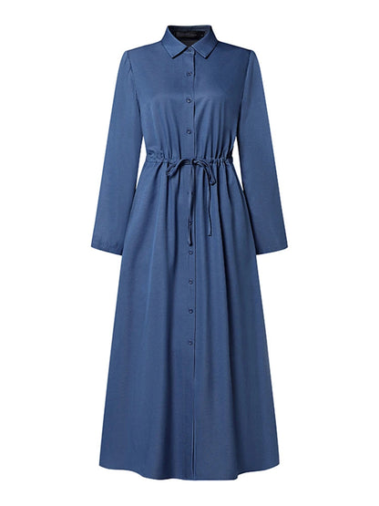 Denim Elegance Maxi Dress