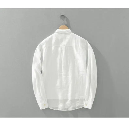 Japanese Retro Linen Pullover Shirt