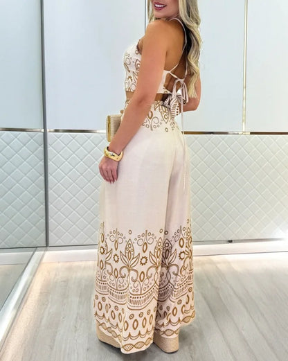 Boho Charm Halter Pant Set